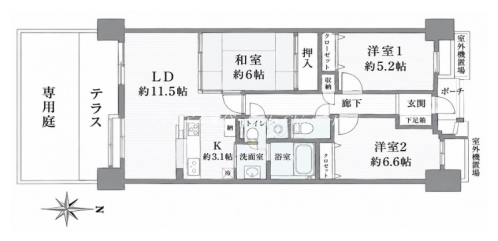 ファミールガーデン二条駅前 間取り図