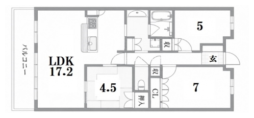 ファインフラッツ中京西院 間取り図